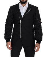 Dolce & Gabbana Black Wool Full Zip Long Sleeves Jacket -   -  Dolce & Gabbana.