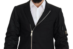 Dolce & Gabbana Black Wool Full Zip Long Sleeves Jacket -   -  Dolce & Gabbana.