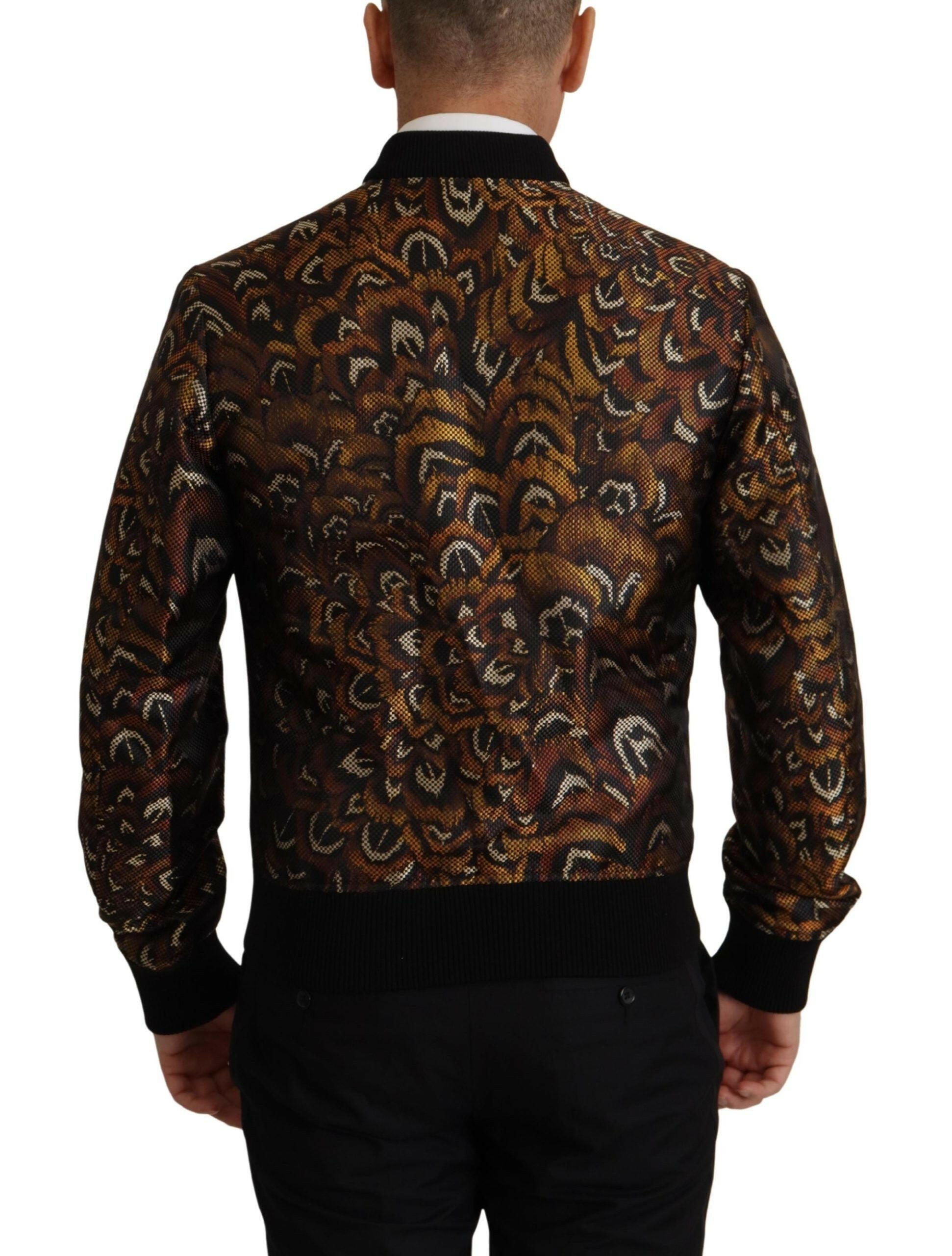 Dolce & Gabbana Brown Feather Full Zip Blouson Jacket -   -  Dolce & Gabbana. Dolce & Gabbana Brown Feather Full Zip Blouson Jacket -   -  Dolce & Gabbana.