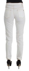 Cavalli White Cotton Blend Slim Fit Jeans -   -  Cavalli.