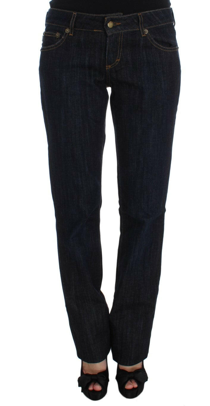 Cavalli Blue Cotton Straight Fit Stretch Jeans -   -  Cavalli.