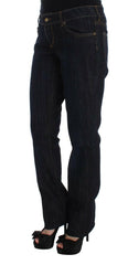Cavalli Blue Cotton Straight Fit Stretch Jeans -   -  Cavalli.