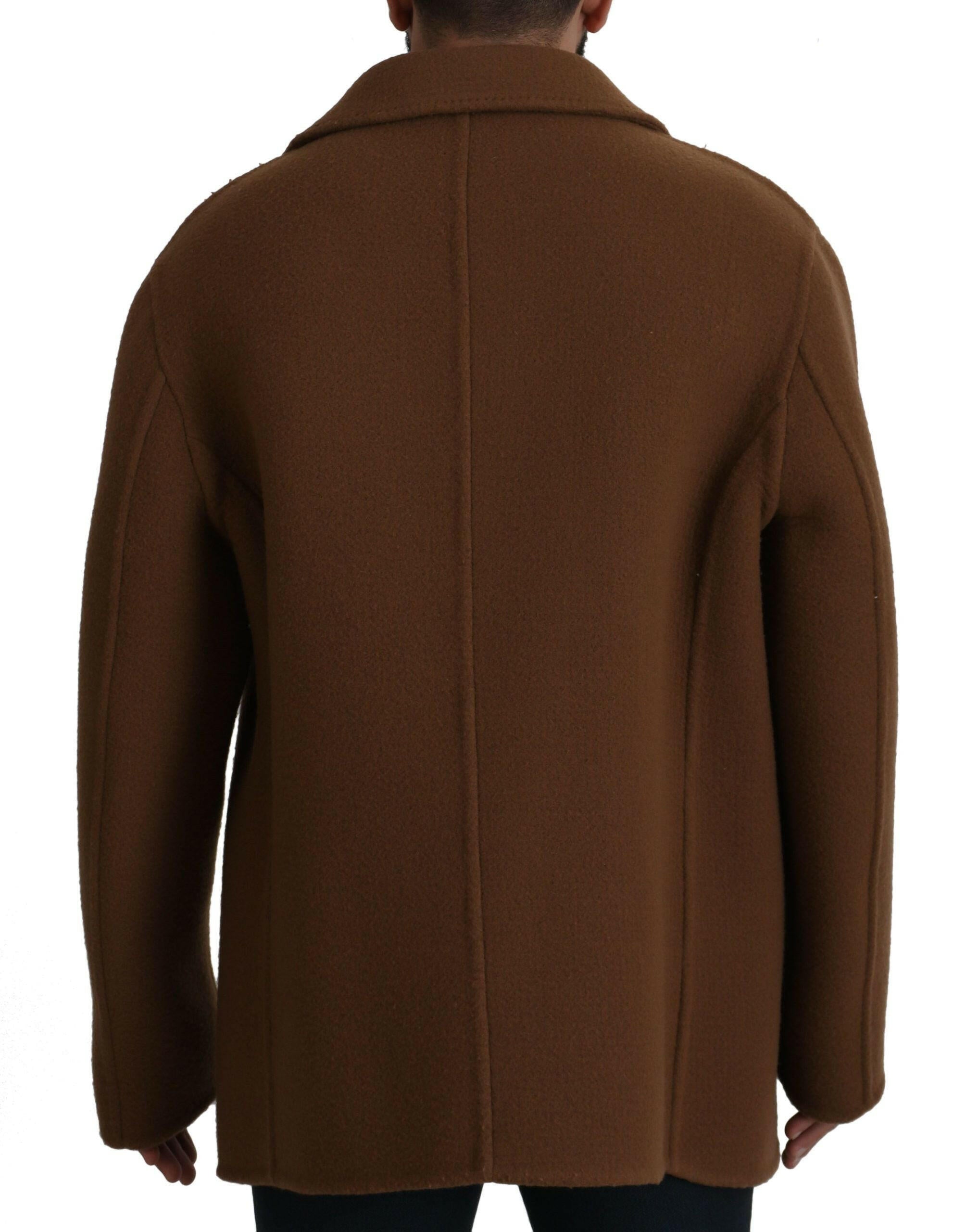 Dolce & Gabbana Brown Nylon Double Breasted Coat Jacket -   -  Dolce & Gabbana. Dolce & Gabbana Brown Nylon Double Breasted Coat Jacket -   -  Dolce & Gabbana.