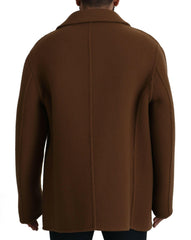 Dolce & Gabbana Brown Nylon Double Breasted Coat Jacket -   -  Dolce & Gabbana.