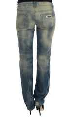 Cavalli Blue Wash Cotton Slim Fit Bootcut Jeans -   -  Cavalli.