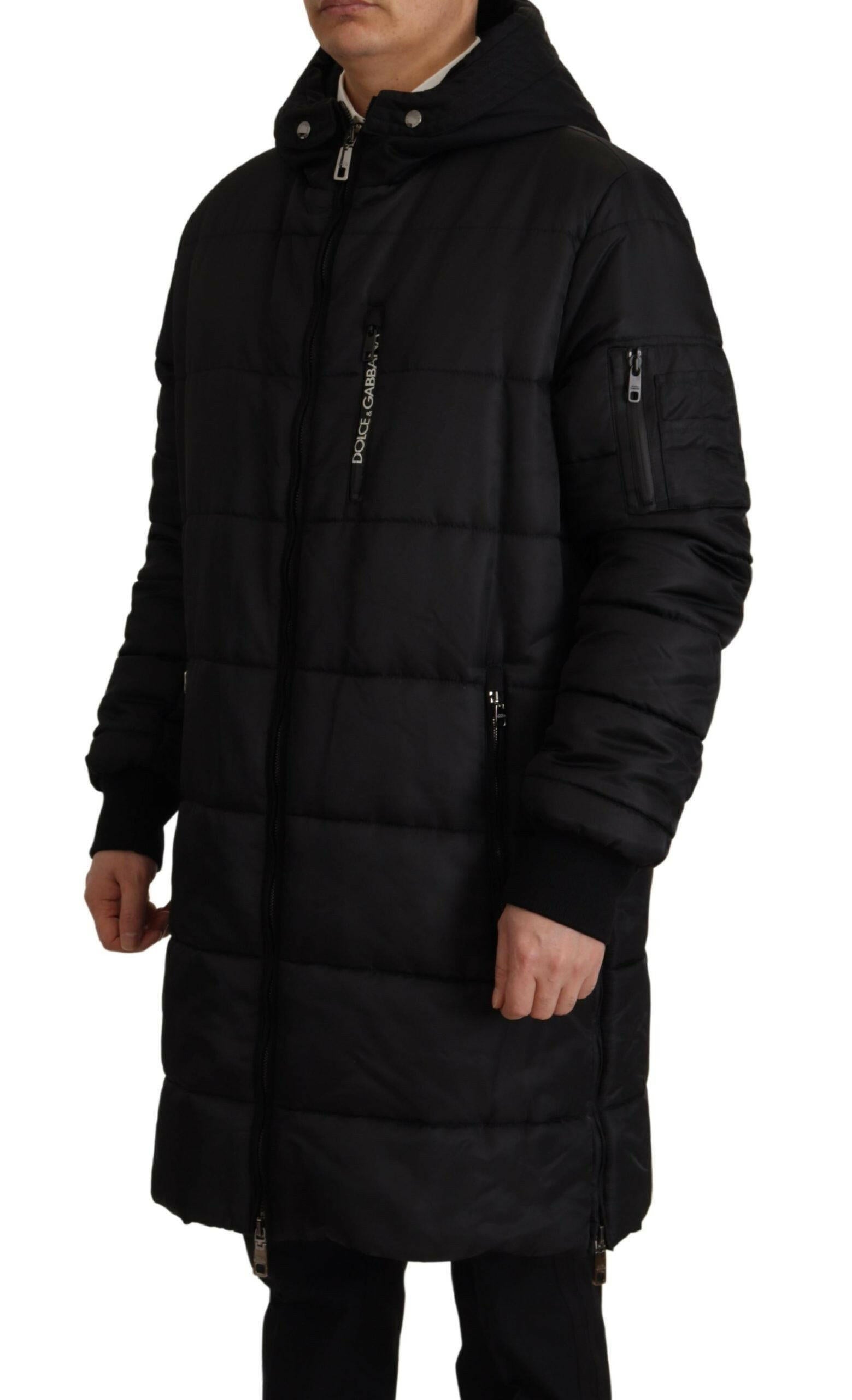 Dolce & Gabbana Black Nylon Hooded Parka Coat Winter Jacket -   -  Dolce & Gabbana. Dolce & Gabbana Black Nylon Hooded Parka Coat Winter Jacket -   -  Dolce & Gabbana.