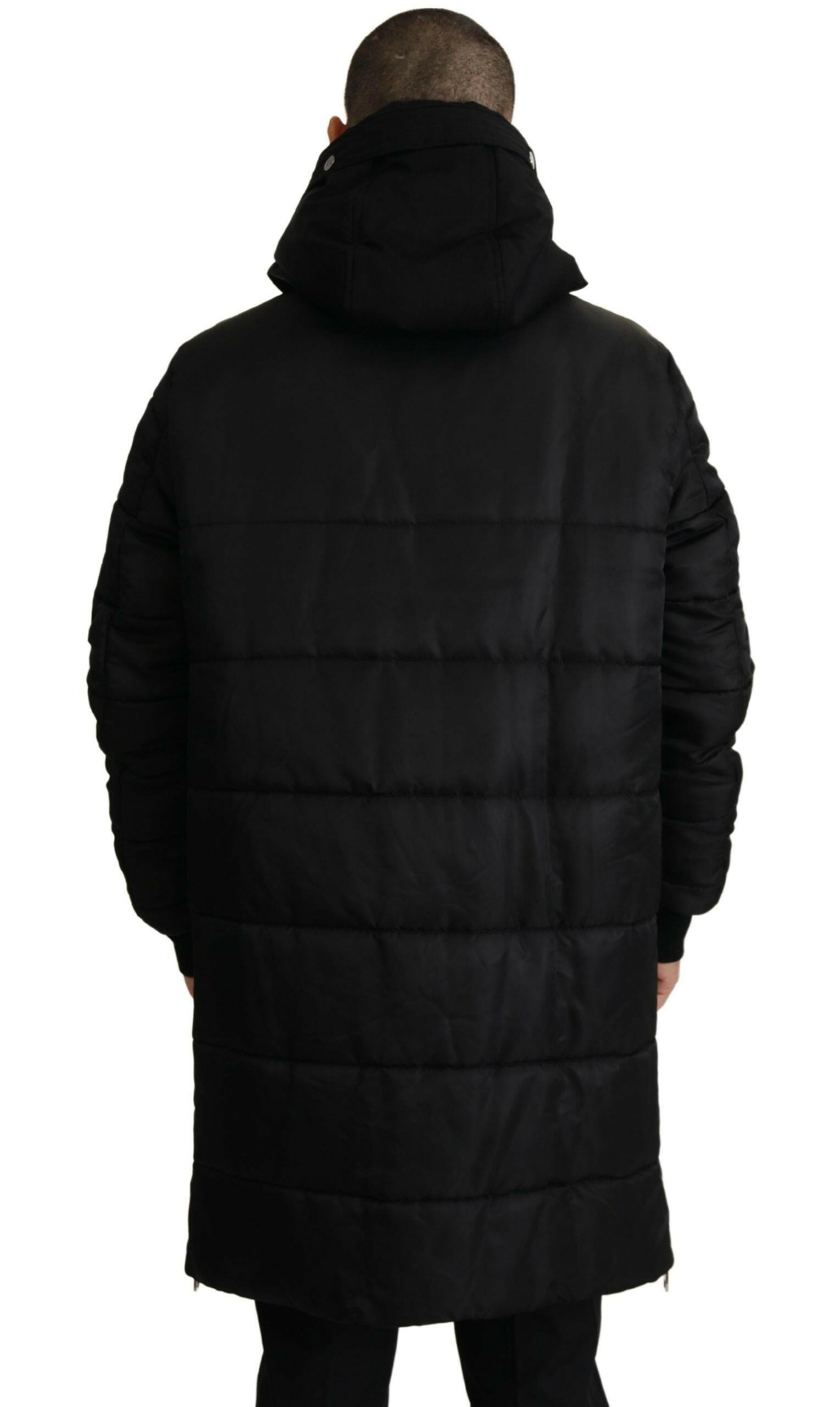 Dolce & Gabbana Black Nylon Hooded Parka Coat Winter Jacket -   -  Dolce & Gabbana. Dolce & Gabbana Black Nylon Hooded Parka Coat Winter Jacket -   -  Dolce & Gabbana.