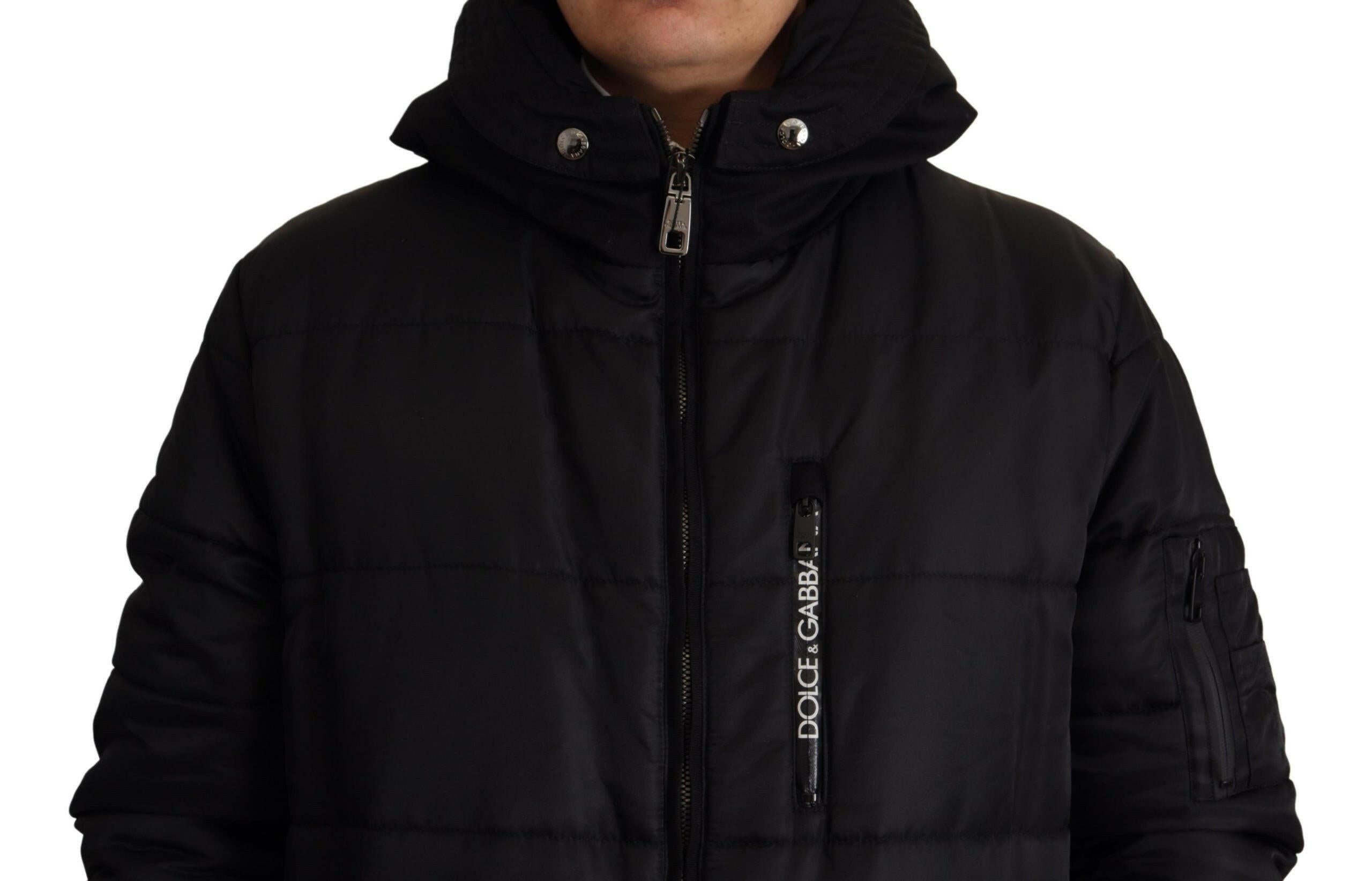 Dolce & Gabbana Black Nylon Hooded Parka Coat Winter Jacket -   -  Dolce & Gabbana. Dolce & Gabbana Black Nylon Hooded Parka Coat Winter Jacket -   -  Dolce & Gabbana.