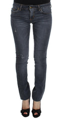 Cavalli Blue Wash Cotton Blend Slim Fit Jeans -   -  Cavalli.