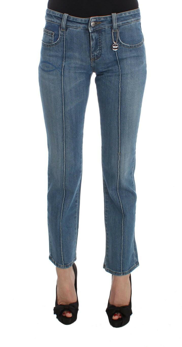 Costume National Blue Cotton Slim Fit Cropped Jeans -   -  Costume National.