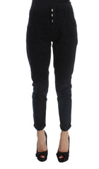 Costume National Black Cotton Slim Fit Cropped Jeans -   -  Costume National.
