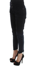 Costume National Black Cotton Slim Fit Cropped Jeans -   -  Costume National.