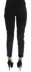 Costume National Black Cotton Slim Fit Cropped Jeans -   -  Costume National.