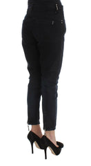 Costume National Black Cotton Slim Fit Cropped Jeans -   -  Costume National.