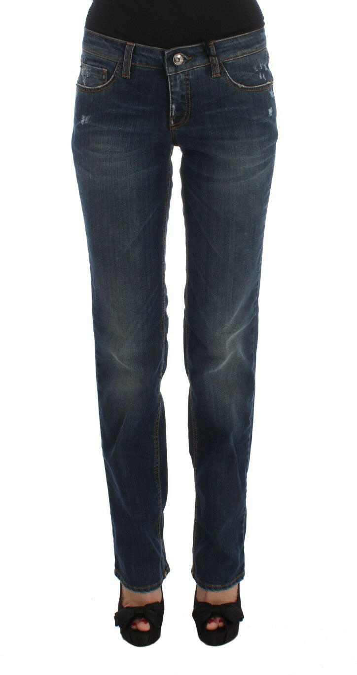 Costume National Blue Cotton Blend Bootcut Jeans -   -  Costume National.