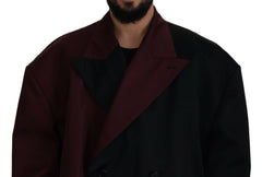 Dolce & Gabbana Bordeaux Polyester Double Breasted Jacket -   -  Dolce & Gabbana.
