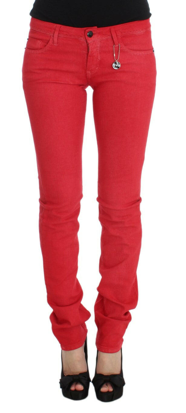 Costume National Red Cotton Blend Super Slim Fit Jeans -   -  Costume National.
