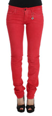 Costume National Red Cotton Blend Super Slim Fit Jeans -   -  Costume National.