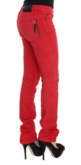 Costume National Red Cotton Blend Super Slim Fit Jeans -   -  Costume National.