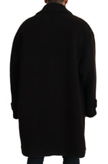Dolce & Gabbana Black Alpaca Button Down Trench Coat Jacket -   -  Dolce & Gabbana.