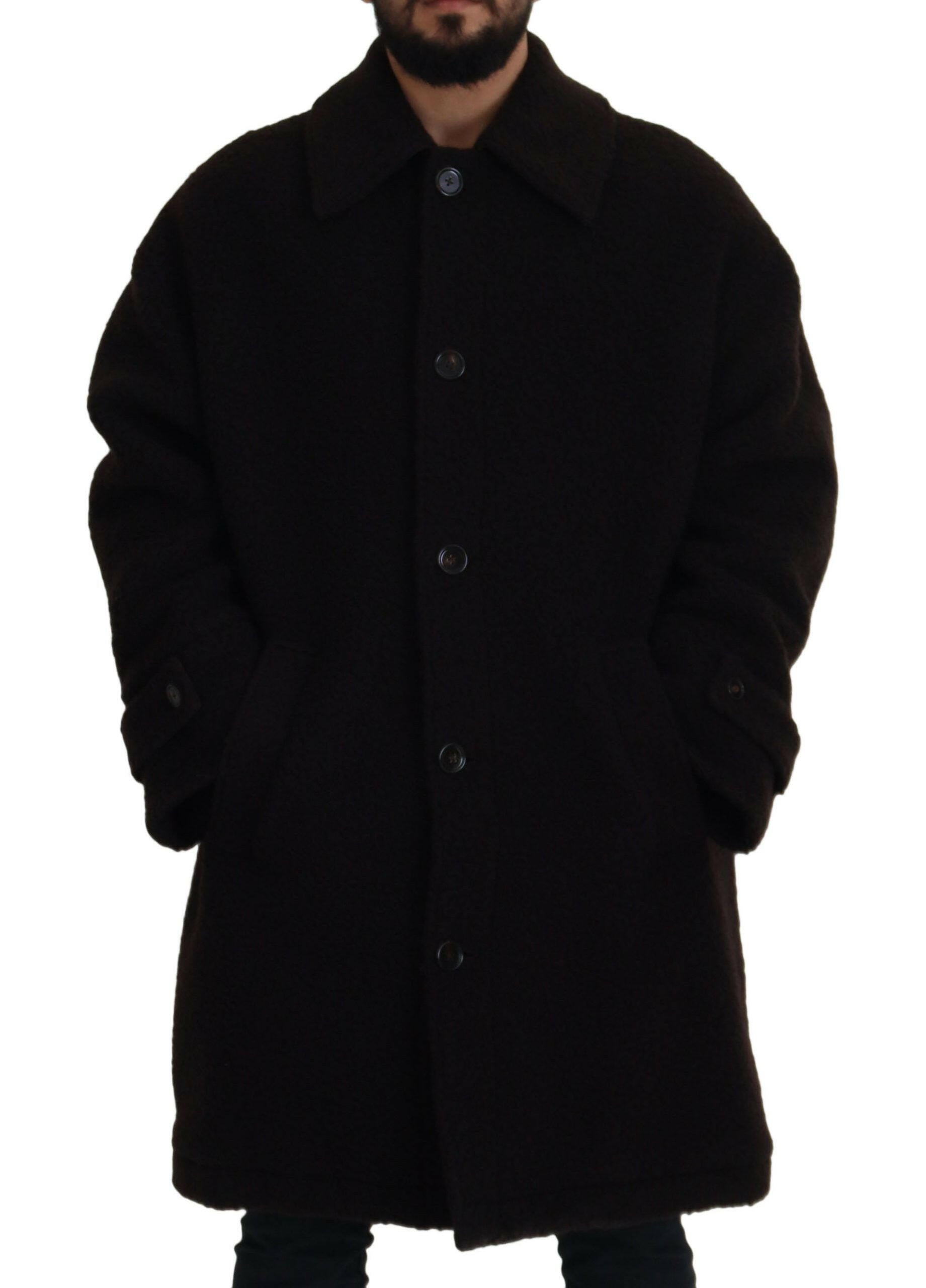 Dolce & Gabbana Black Alpaca Button Down Trench Coat Jacket -   -  Dolce & Gabbana. Dolce & Gabbana Black Alpaca Button Down Trench Coat Jacket -   -  Dolce & Gabbana.