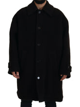 Dolce & Gabbana Black Alpaca Button Down Trench Coat Jacket -   -  Dolce & Gabbana.