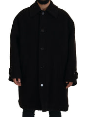 Dolce & Gabbana Black Alpaca Button Down Trench Coat Jacket -   -  Dolce & Gabbana.