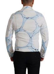 Dolce & Gabbana White Cotton Logo Embroidery Denim Jacket -   -  Dolce & Gabbana.
