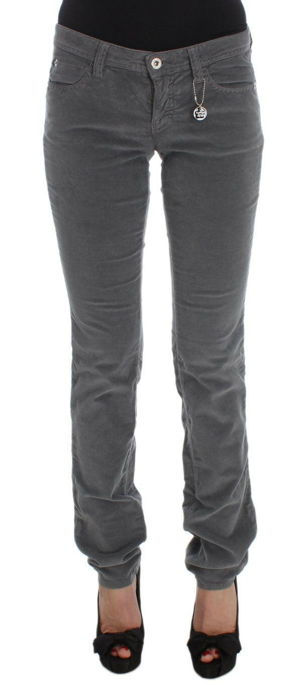 Costume National Gray Cotton Super Slim Corduroys Jeans -   -  Costume National.