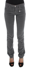 Costume National Gray Cotton Super Slim Corduroys Jeans -   -  Costume National.