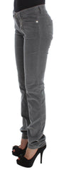Costume National Gray Cotton Super Slim Corduroys Jeans -   -  Costume National.