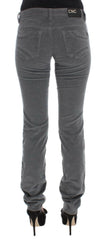 Costume National Gray Cotton Super Slim Corduroys Jeans -   -  Costume National.