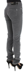 Costume National Gray Cotton Super Slim Corduroys Jeans -   -  Costume National.