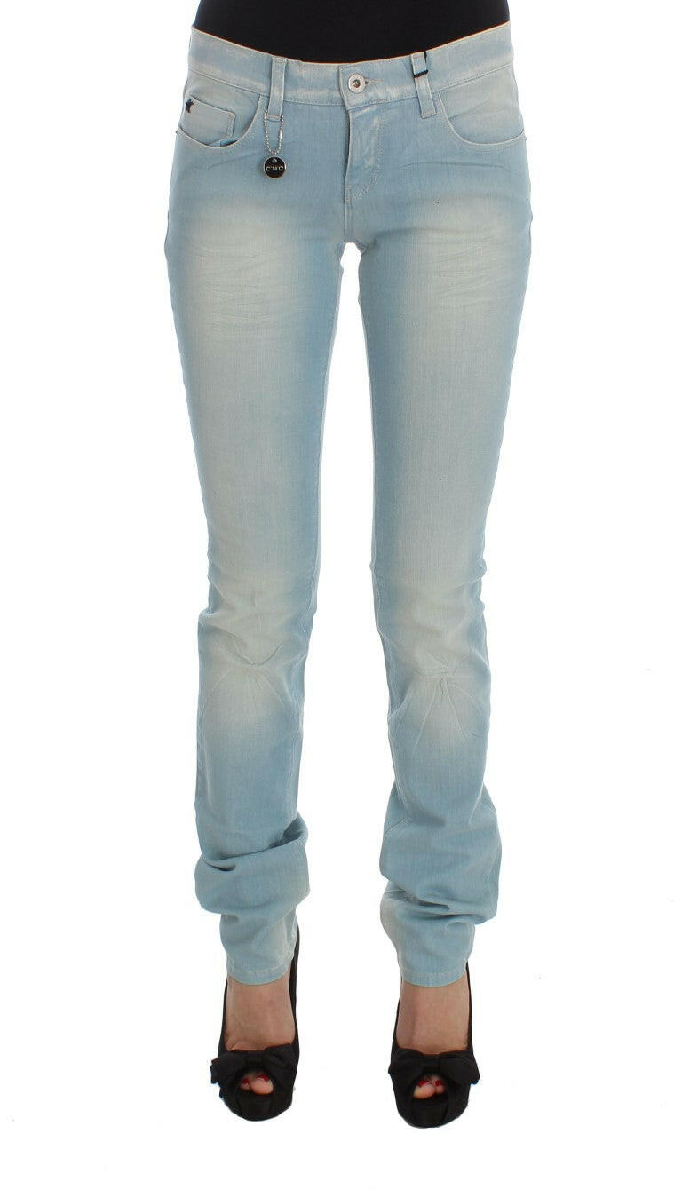 Costume National Blue Cotton Blend Super Slim Fit Jeans -   -  Costume National.