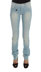 Costume National Blue Cotton Blend Super Slim Fit Jeans -   -  Costume National.