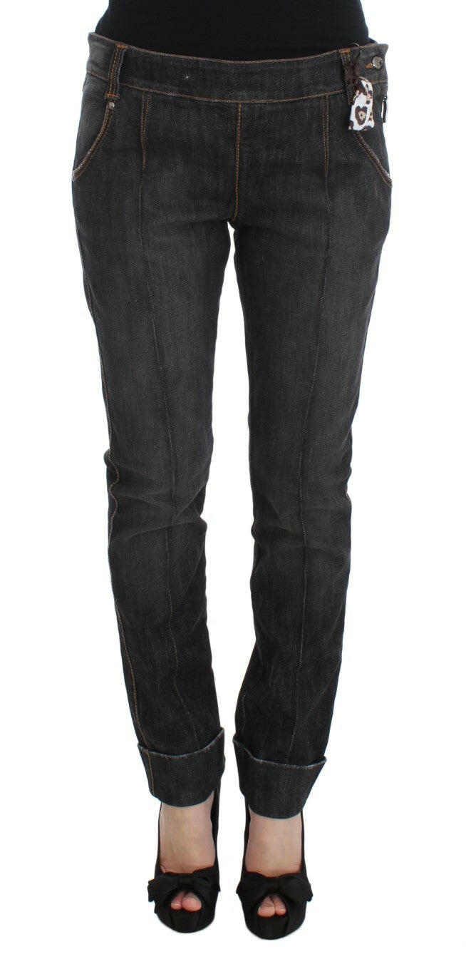 Ermanno Scervino Gray Cotton Slim Fit Denim Jeans -   -  Ermanno Scervino.