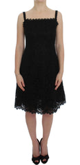 Dolce & Gabbana Black Floral Lace Shift Knee Length Dress -   -  Dolce & Gabbana.