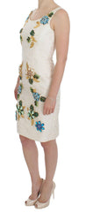 Dolce & Gabbana White Brocade Crystal Sheath Dress -   -  Dolce & Gabbana.