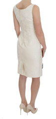 Dolce & Gabbana White Brocade Crystal Sheath Dress -   -  Dolce & Gabbana.