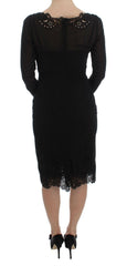 Dolce & Gabbana Black Silk Stretch Sheath Dress -   -  Dolce & Gabbana.