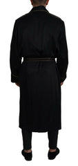 Dolce & Gabbana Black 100% Silk Robe Coat Wrap  Jacket -   -  Dolce & Gabbana.