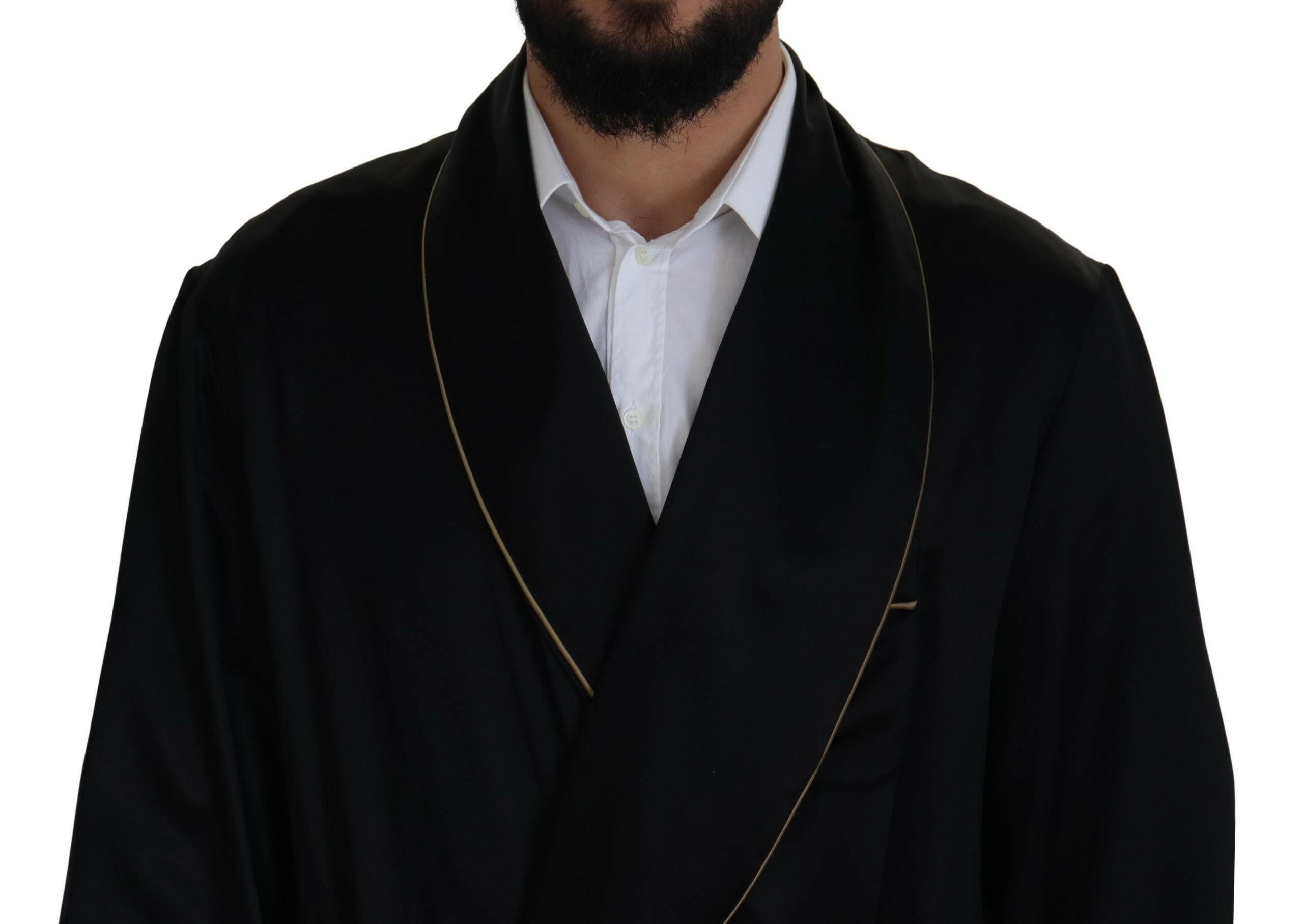 Dolce & Gabbana Black 100% Silk Robe Coat Wrap  Jacket -   -  Dolce & Gabbana. Dolce & Gabbana Black 100% Silk Robe Coat Wrap  Jacket -   -  Dolce & Gabbana.
