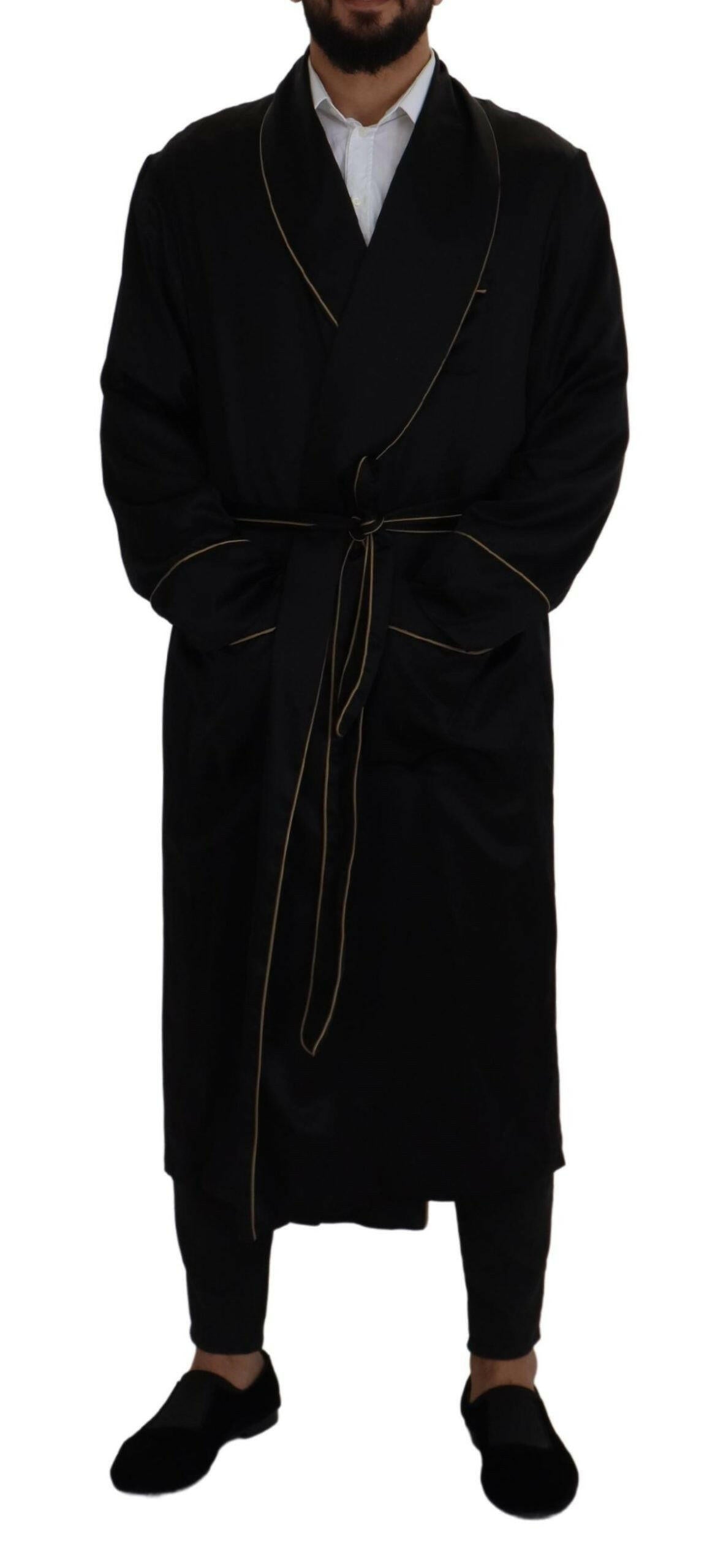 Dolce & Gabbana Black 100% Silk Robe Coat Wrap  Jacket -   -  Dolce & Gabbana. Dolce & Gabbana Black 100% Silk Robe Coat Wrap  Jacket -   -  Dolce & Gabbana.