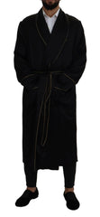 Dolce & Gabbana Black 100% Silk Robe Coat Wrap  Jacket -   -  Dolce & Gabbana.