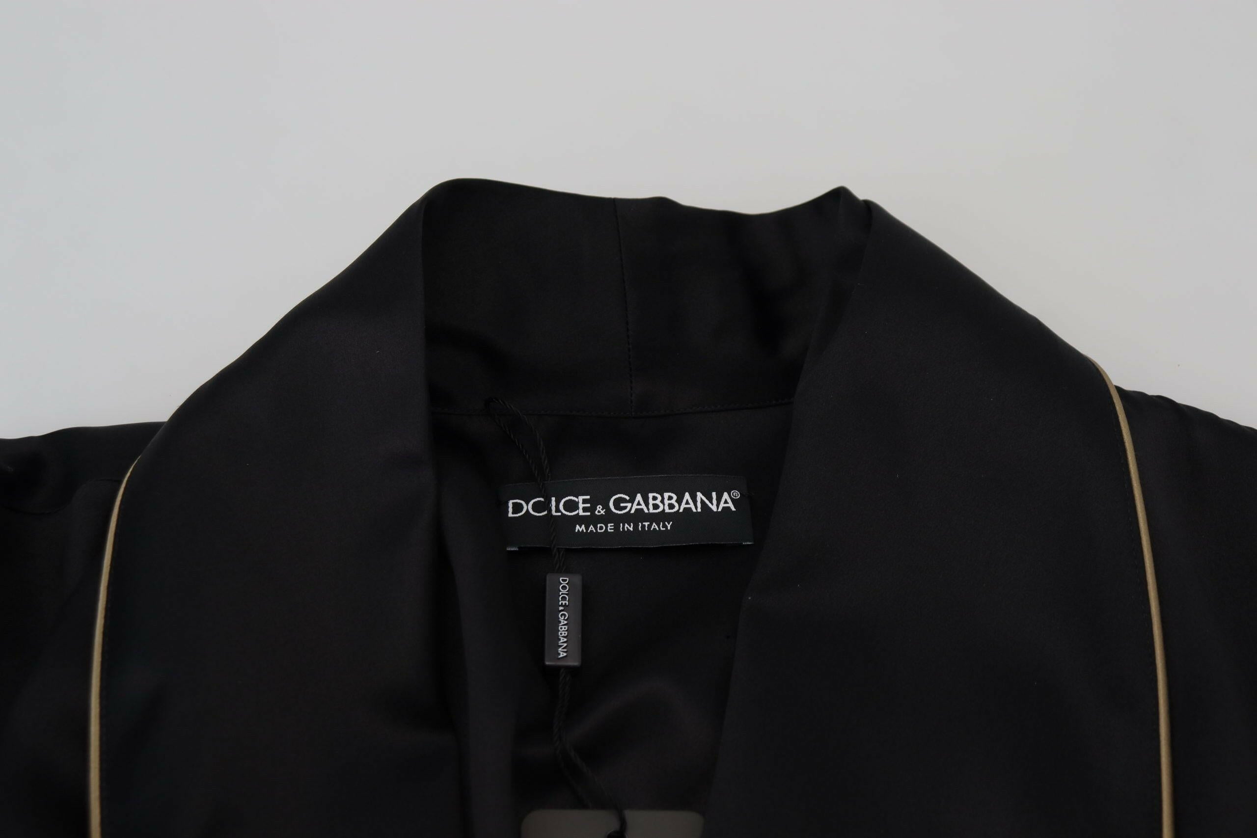 Dolce & Gabbana Black 100% Silk Robe Coat Wrap  Jacket -   -  Dolce & Gabbana. Dolce & Gabbana Black 100% Silk Robe Coat Wrap  Jacket -   -  Dolce & Gabbana.