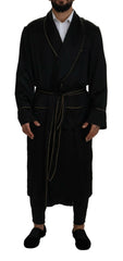 Dolce & Gabbana Black 100% Silk Robe Coat Wrap  Jacket -   -  Dolce & Gabbana.