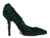 Dolce & Gabbana Green Xiangao Lamb Fur Leather Pumps -   -  Dolce & Gabbana.