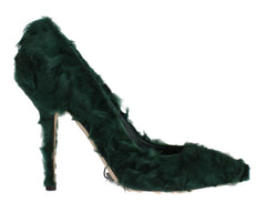 Dolce & Gabbana Green Xiangao Lamb Fur Leather Pumps -   -  Dolce & Gabbana.