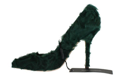 Dolce & Gabbana Green Xiangao Lamb Fur Leather Pumps -   -  Dolce & Gabbana.