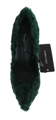 Dolce & Gabbana Green Xiangao Lamb Fur Leather Pumps -   -  Dolce & Gabbana.